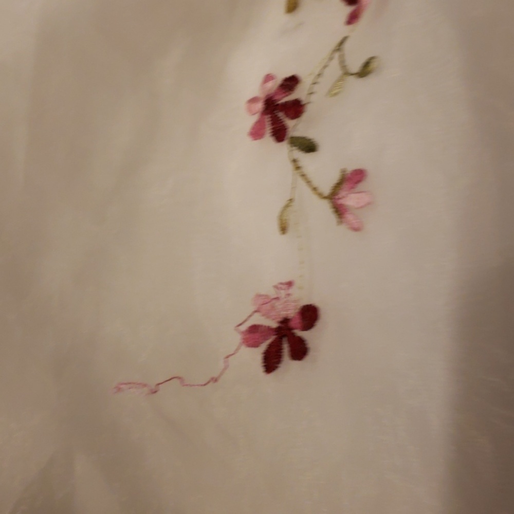 George Tulled Embroidered Dress 12mo Wht/Red - Picture 5 of 9